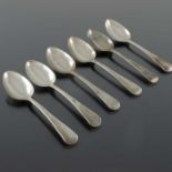 A set of six early Victorian silver dessert spoons, Charles Lias, London 1844