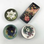 Four Moorcroft dishes