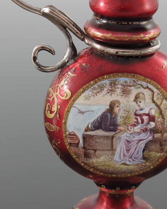 A Viennese silver gilt and enamelled small ewer - Image 4 of 9