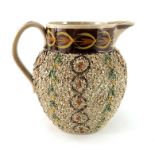 A Staffordshire gravel ware jug