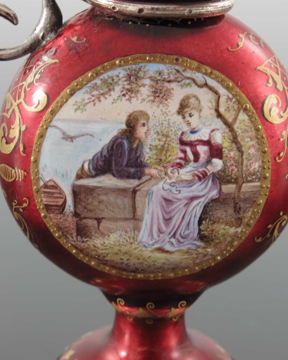 A Viennese silver gilt and enamelled small ewer - Image 7 of 9