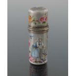 A French silver gilt mounted porcelain scent bottle