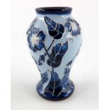 Carol Lovatt for Moorcroft, two Blue Florian Echo vases