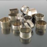 A collection of twelve Victorian and later silver napkin rings