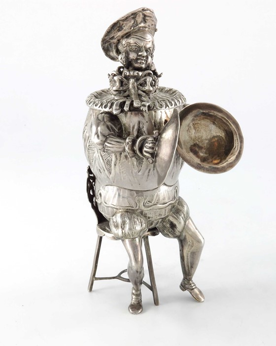 An early 20th century Dutch silver novelty tea caddy, Berthold Muller