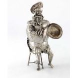 An early 20th century Dutch silver novelty tea caddy, Berthold Muller