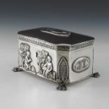 An early 19th century Biedermeier German silver gilt tea caddy or sugar box, Johann Ludwig Gerike, B