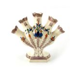 A Staffordshire Prattware flower holder, circa 1830