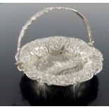 An early Victorian silver castle top basket, Nathaniel Mills, Birmingham 1845