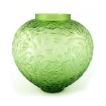 Rene Lalique, a green glass Gui vase