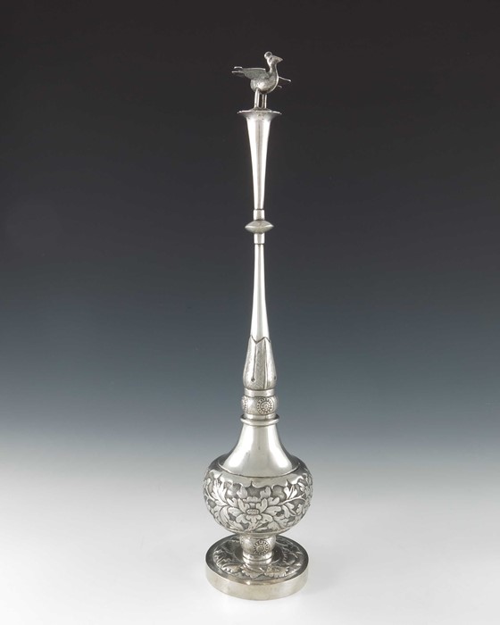 A Chinese export silver rosewater sprinkler