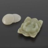 Two Chinese carved jade pendants