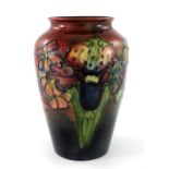 Walter Moorcroft, a Flambe Orchid vase