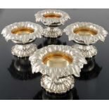 A set of four William IV silver salt cellars, Edward, Edward junior, John and William Barnard