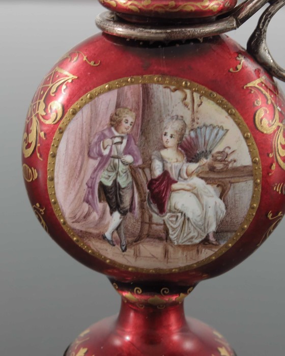 A Viennese silver gilt and enamelled small ewer - Image 8 of 9