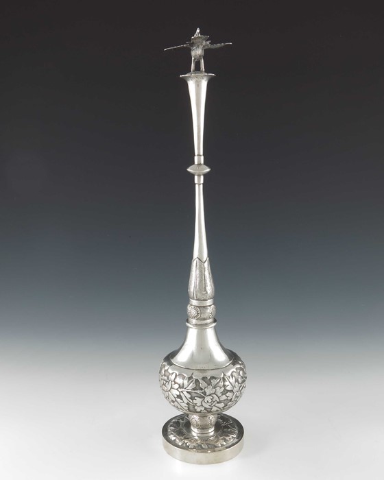 A Chinese export silver rosewater sprinkler - Image 6 of 6