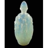 A Sabino blue opalescent glass perfume bottle