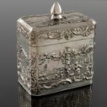 A Dutch silver tea caddy