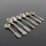 A collection of George III and later English Provincial silver condiment spoons, Exeter makers