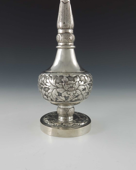 A Chinese export silver rosewater sprinkler - Image 4 of 6