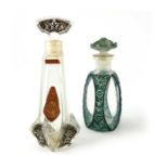 Julien Viard (attributed), two glass perfume bottles, circa 1925