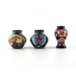 Three small Moorcroft vases