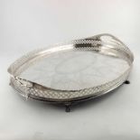 A large Victorian silver plated tray, James Dixon and Sons