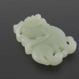 Two Chinese reticulated jade pendants