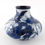Philip Gibson for Moorcroft, a Blue on Blue Peony vase