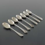 A collection of George III and later silver teaspoons