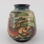 Philip Gibson for Moorcroft, a Trout vase