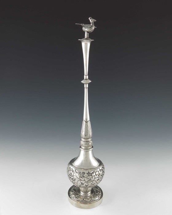 A Chinese export silver rosewater sprinkler - Image 5 of 6