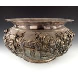 A monumental Japanese silver bowl, Meiji, circa 1880