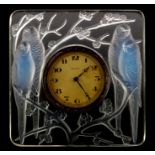 Rene Lalique, an opalescent Inseparables glass clock