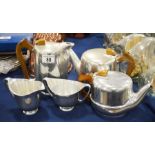 A Picquot Ware spun aluminium five piece tea set i