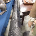 A Louis XIV style large cast resin cannon