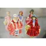 Five Royal Doulton figures of children including T