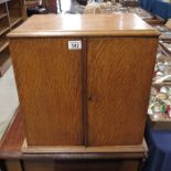 A Victorian oak two door chest, humidor of collect