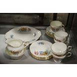 A Paragon wild flower part tea service, cups, sauc