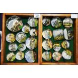 Twenty Four Victorian souvenir glass paperweights