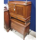 Late 19th Century mahogany escritoire, galleried m