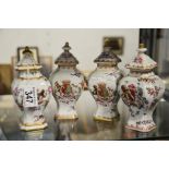 Four Samson armorial lidded vases, Chinese style