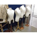 Five shop mannequins on wooden bases (5)