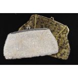 Two 1950s purses or evening bags, bead and gold la
