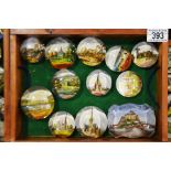 Twenty Seven Victorian souvenir glass paperweights
