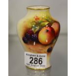 Moseley for Royal Worcester, fruit painted vase.