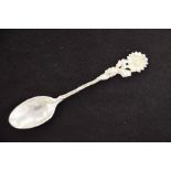 An 18th century style silver spoon, cast with dais