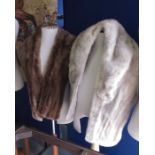 Faulkes white fur stole and another. (2)