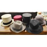 Collapsible top hat, Lincoln Bennett fur felt top