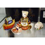 Four Royal Crown Derby paperweights including Baby